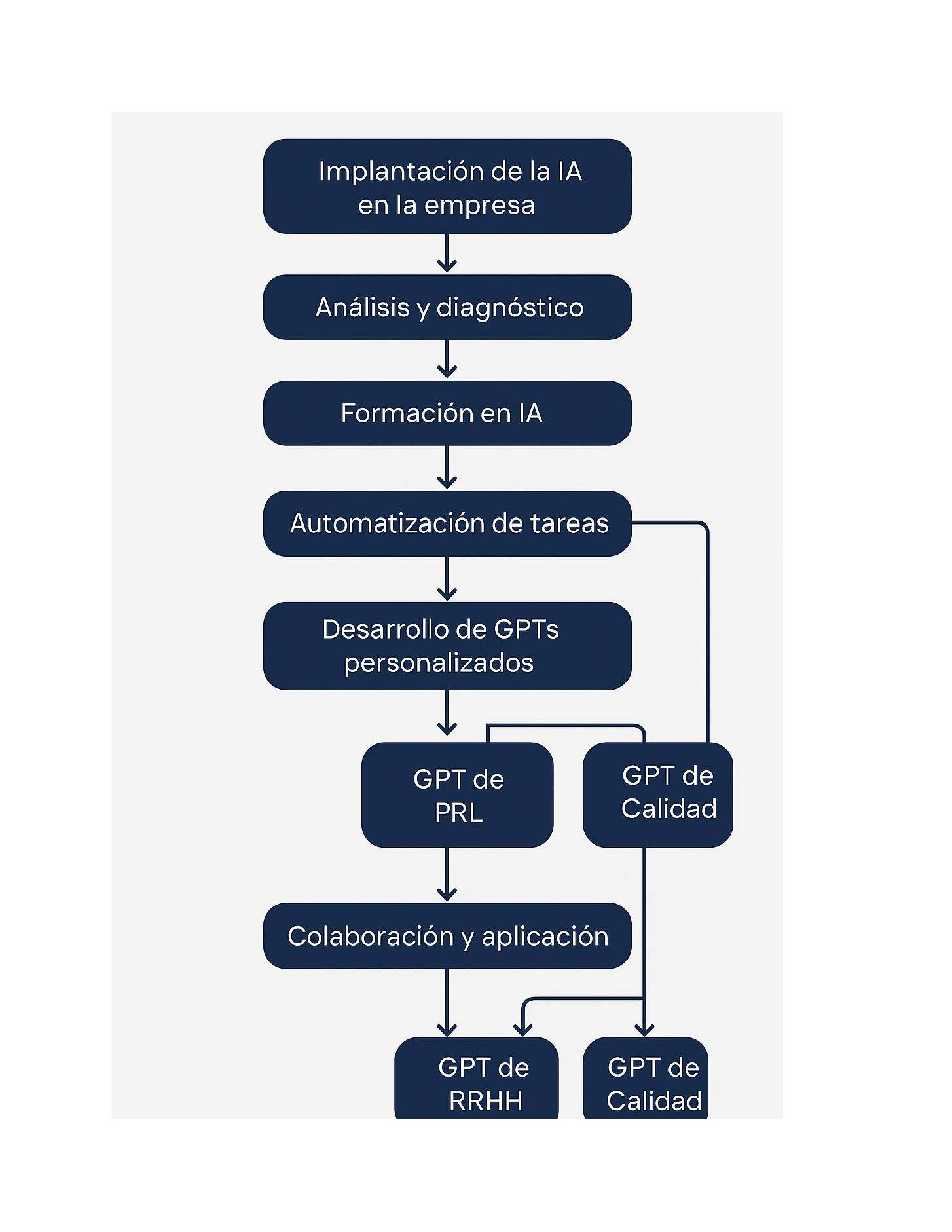 Diagrama flujo de implantación IA